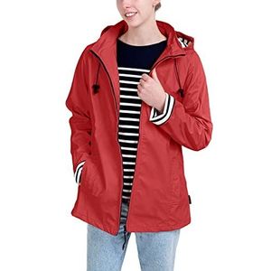 Breizh Ocean - Regenjas ERQUY, geslepen met gestreept interieur - Dames - van XS tot 4XL (Rood, XL)