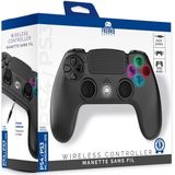 Freaks and Geeks Zwarte Draadloze Controller voor PS4 - Led - 3.5 mm Jack (Compatibel met PS3 - PC - Android)