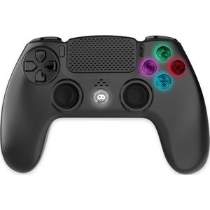 Freaks and Geeks Zwarte Draadloze Controller voor PS4 - Led - 3.5 mm Jack (Compatibel met PS3 - PC - Android)