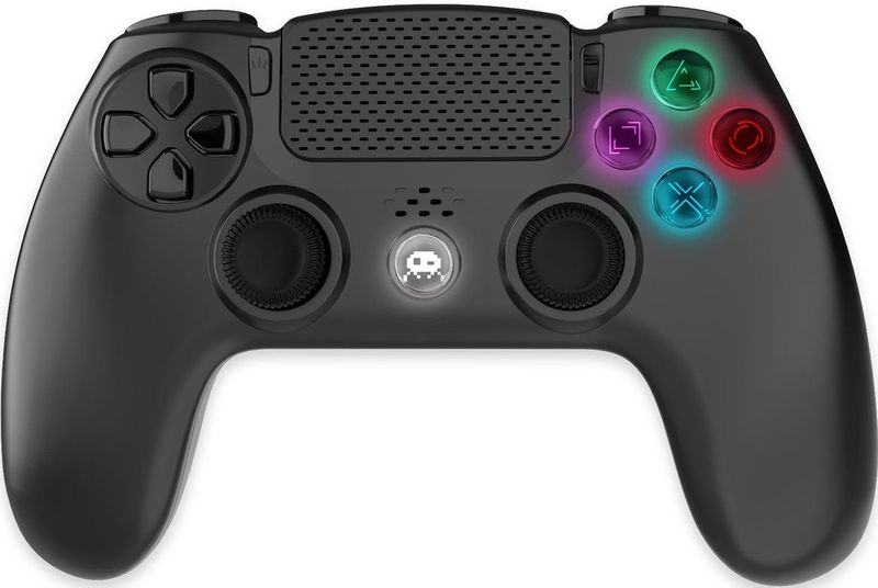 Freaks and Geeks Zwarte Draadloze Controller voor PS4 - Led - 3.5 mm Jack (Compatibel met PS3 - PC - Android)