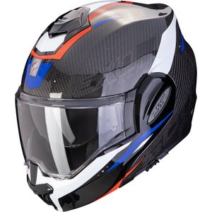 Scorpion EXO-Tech Evo Carbon Rover, modulaire helm, zwart/rood/blauw, M