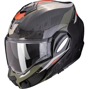 Scorpion EXO-Tech Evo Carbon Rover, modulaire helm, zwart/groen, XS