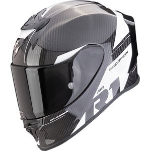 Scorpion Exo R1 Evo Carbon Air Rally Black White Helm