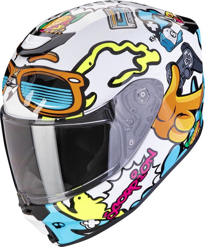 Scorpion - EXO-JNR Fun - Helm - Wit-Blauw - Polycarbonaat
