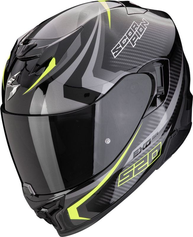 Scorpion - Exo-520 EVO AIR TERRA - Motorhelm - Zwart-Zilver-Geel - Veiligheidsnorm ECE 22-06