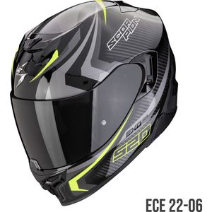 Scorpion - Exo-520 EVO AIR TERRA - Motorhelm - Zwart-Zilver-Geel - Kunststof