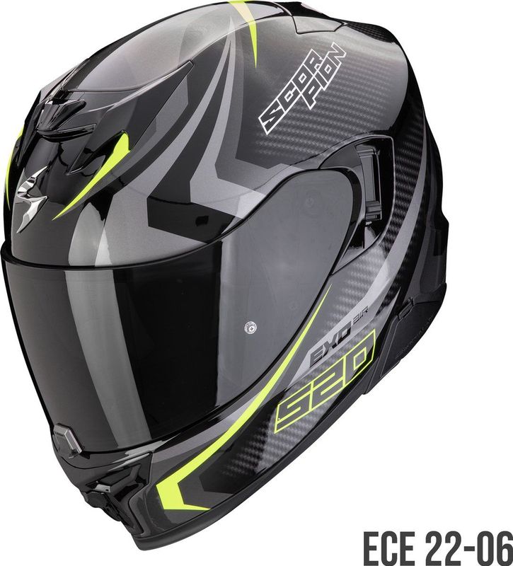 Scorpion - Exo-520 EVO AIR TERRA - Motorhelm - Zwart-Zilver-Geel - Kunststof