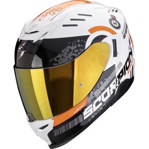 Scorpion EXO-520 Evo Air Titan Wit-Oranje Integraalhelm - Maat S - Helm