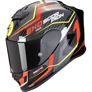 Scorpion EXO-R1 Evo Air Coup, integraalhelm, Zwart/Rood/Neon-Geel, XL