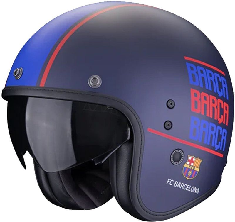 Scorpion - Belfast Evo FC Barcelona - Jethelm - Blauw Mat