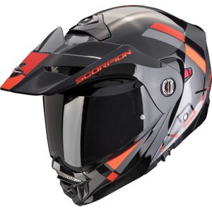 Scorpion ADX-2 Galane, opklapbare helm, zilver/zwart/rood, L