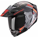 Scorpion - ADX-2 - Adventure Helm - Zilver Zwart Rood - KwikWick® C Voering