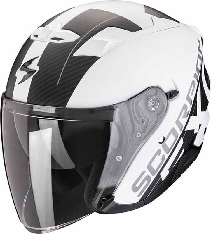 Scorpion - EXO-230 QR - Open Face Helm - Wit Mat en Zwart - Polycarbonaat