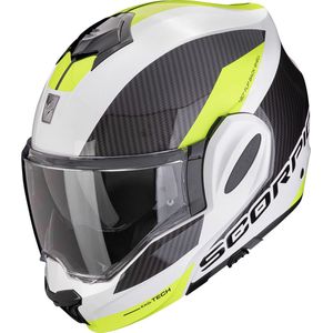 Scorpion EXO-Tech Evo Team, modulaire helm, Zwart/Wit/Neon-Geel, M