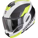 Scorpion EXO-Tech Evo Team, modulaire helm, Zwart/Wit/Neon-Geel, XS