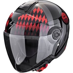 Scorpion - Exo-City II - Jet Helm - Zwart Rood - Stijlvol Ontwerp