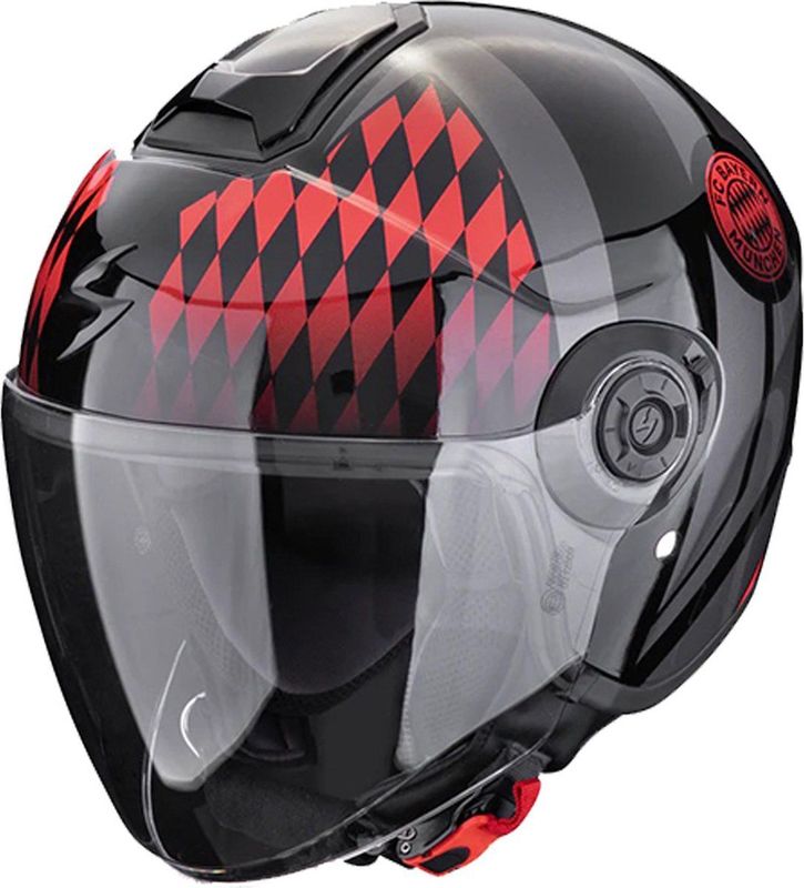 Scorpion - Exo-City II - Jet Helm - Zwart Rood - Stijlvol Ontwerp
