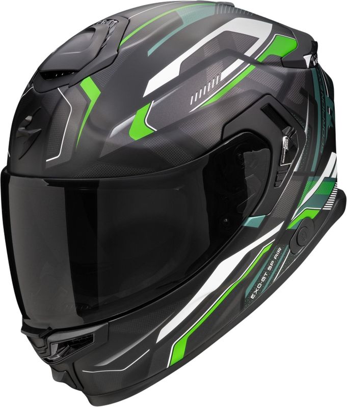 SCORPION - EXO-GT SP Air Augusta - Integraalhelm - Mat Zwart / Grijs / Groen - Polycarbonaat