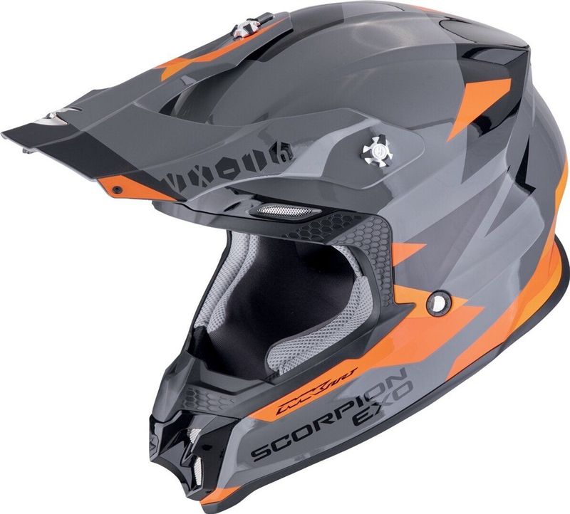 Scorpion - VX-16 Evo Air Rod - Crosshelm - Grijs Oranje - Kunststof
