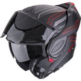 Scorpion - EXO-Tech EVO Conquer - Modulaire Helm - Mat Zwart/Rood