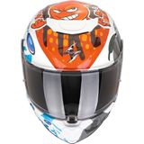 Scorpion - EXO-JNR - Kinder Motorhelm - Wit Blauw Oranje - Polycarbonaat