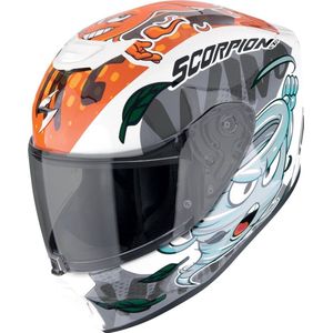 Scorpion - EXO-JNR - Kinder Motorhelm - Wit Blauw Oranje - Polycarbonaat