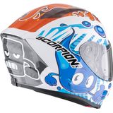 Scorpion - EXO-JNR - Motorhelm - Wit Blauw Oranje - Polycarbonaat