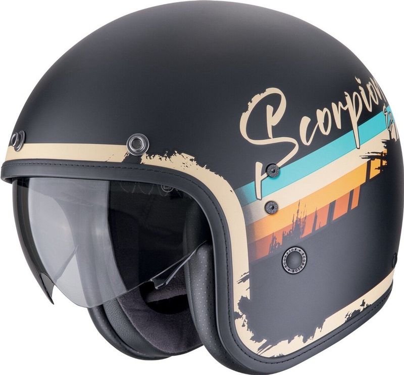 SCORPION - Belfast EVO Adonis - Open Face Helm - Zwart - Polycarbonaat