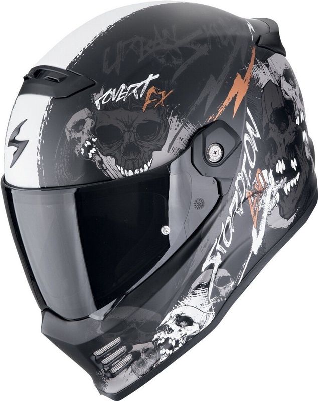 Scorpion - Covert FX - Integraalhelm - Zwart Grijs Oranje - Glasvezel/Fiber Mix