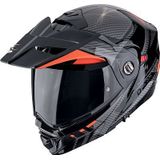 Scorpion ADX-2 Lewis, opklapbare helm, Mat Zwart/Grijs/Rood, XS
