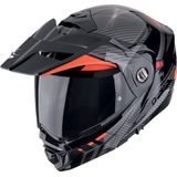 Scorpion ADX-2 Lewis, opklapbare helm, Mat Zwart/Grijs/Rood, XS