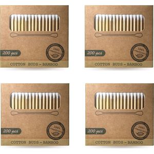 green-goose® Bamboe Wattenstaafjes | 4 x 200 Stuks | Duurzaam | Biologisch Afbreekbaar