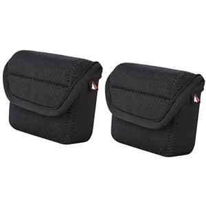 Gatuida 2-delige tas voor buiten, neopreen, harde compatibele taille, draagbaar, draadloos, elastisch, voor zwarte houder, opbergen praktisch