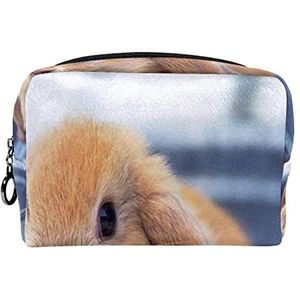 Cosmetische tas voor dames,kleine make-uptas voor portemonnee,schattige konijntjes foto,Cosmetische reistas,make-uptasje