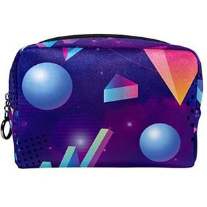 Cosmetische tas voor dames,kleine make-uptas voor portemonnee,kleurrijke 3d geometrische modern,Cosmetische reistas,make-uptasje