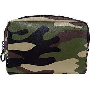 Cosmetische tas voor dames,kleine make-uptas voor portemonnee,Groene klassieke camouflage,Cosmetische reistas,make-uptasje