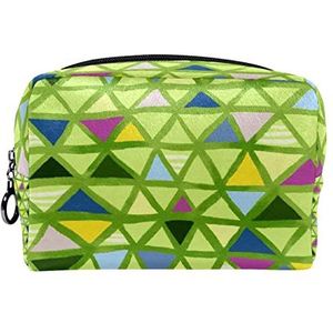 Cosmetische tas voor dames,kleine make-uptas voor portemonnee,Geometrisch modern kleurrijk patroon,Cosmetische reistas,make-uptasje