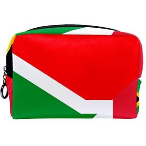 Cosmetische tas voor dames,kleine make-uptas voor portemonnee,Vlag van Frankrijk en Zuid-Afrika,Cosmetische reistas,make-uptasje