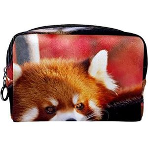 Cosmetische tas voor dames,kleine make-uptas voor portemonnee,rode panda,Cosmetische reistas,make-uptasje