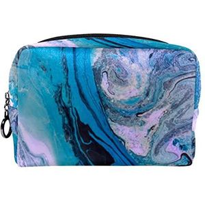 Cosmetische tas voor dames,kleine make-uptas voor portemonnee,abstract kunst kleurrijk marmer,Cosmetische reistas,make-uptasje