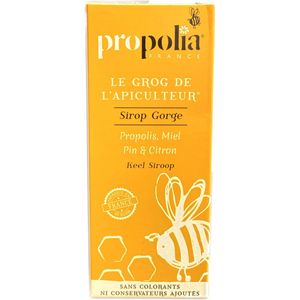 PROPOLIA - Keelsiroop - Kalmeert de keel en maakt de luchtwegen vrij - propolis, honing, dennen en citroen - 100% natuurlijk - Voedingssupplement - Gemaakt in Frankrijk - 145 ml