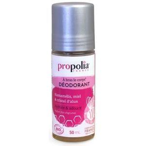 PROPOLIA - Bio - Deodorant toverhazelaar / honing / aluinkristal - hydrateert en verzacht - gemaakt in Frankrijk - Roll-on 50 ml