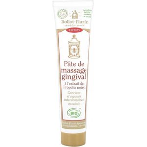 Ballot Flurin - Pâte Massage Gingival - Effet Anti-tâche - Apaise, assainit et soulage - à la Propolis noire et blanche bio - Fabriqué en France - Certifié Cosmébio - 75 ml