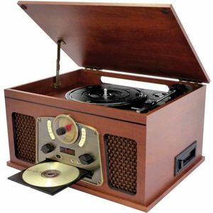INOVALLEY - RETRO10E-BTH-N - Retro HiFi-systeem - Oud Hout - Bluetooth, USB, FM-radio