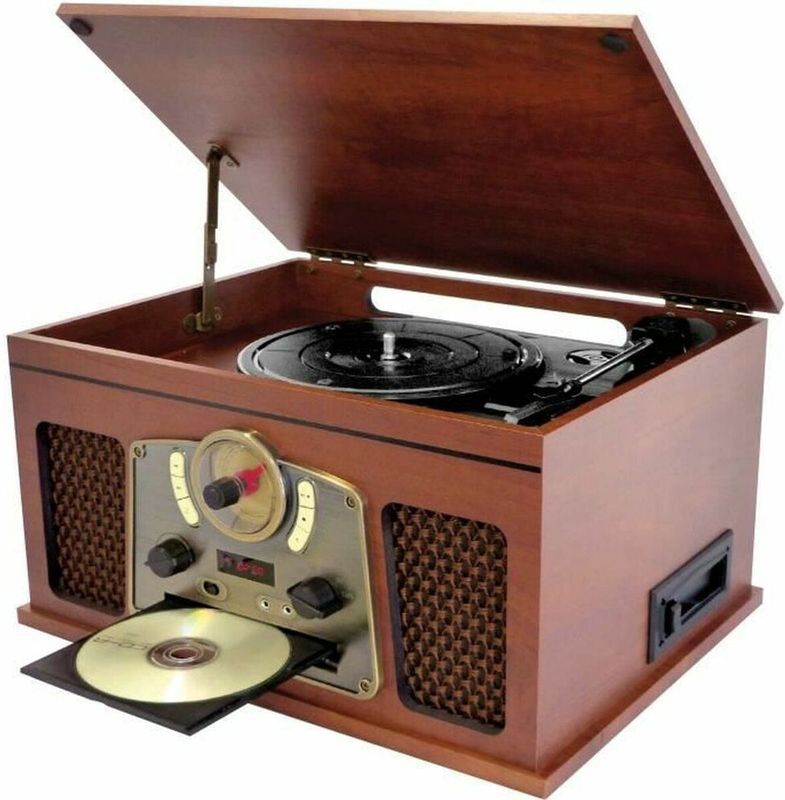 INOVALLEY - RETRO10E-BTH-N - Retro HiFi-systeem - Oud Hout - Bluetooth, USB, FM-radio