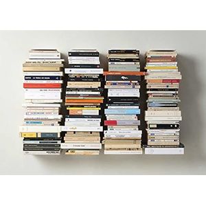 TEEbooks Boekenplank, verticale boekenkast, 60 cm, 4 stuks, wit