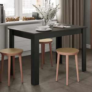 TemaHome Nice Eettafel, Melamine spaanplaat, zwart en beton, 110 x 70 x 73 cm (L x B x H)