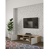 Temahome Podium TV-kast 140, 2 deuren, Eik en Wit, 140 x 42 x 31 cm (L-D-H)