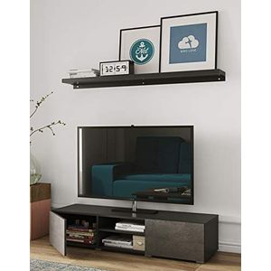 TemaHome- TV Meubel Tv-meubel Podium - 140cm - Zwart; Betonlook