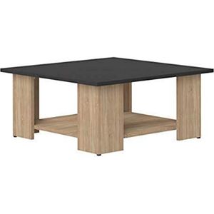 Temahome salontafel Square 67 x 67 cm, eiken en zwart, 67 x 67 x 30,5 cm (BxDxH)